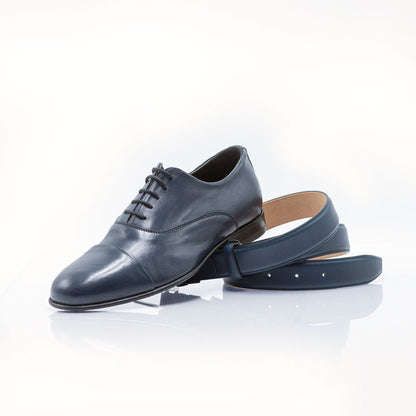 Figini - Francesina elegante in morbida nappa blu - Figini Milano