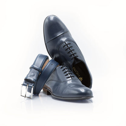 Figini - Francesina elegante in morbida nappa blu - Figini Milano