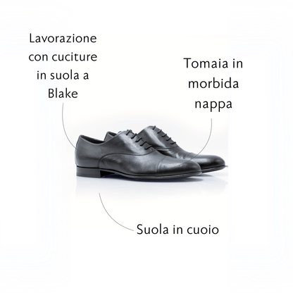 Figini - Francesina elegante in morbida nappa nera - Figini Milano