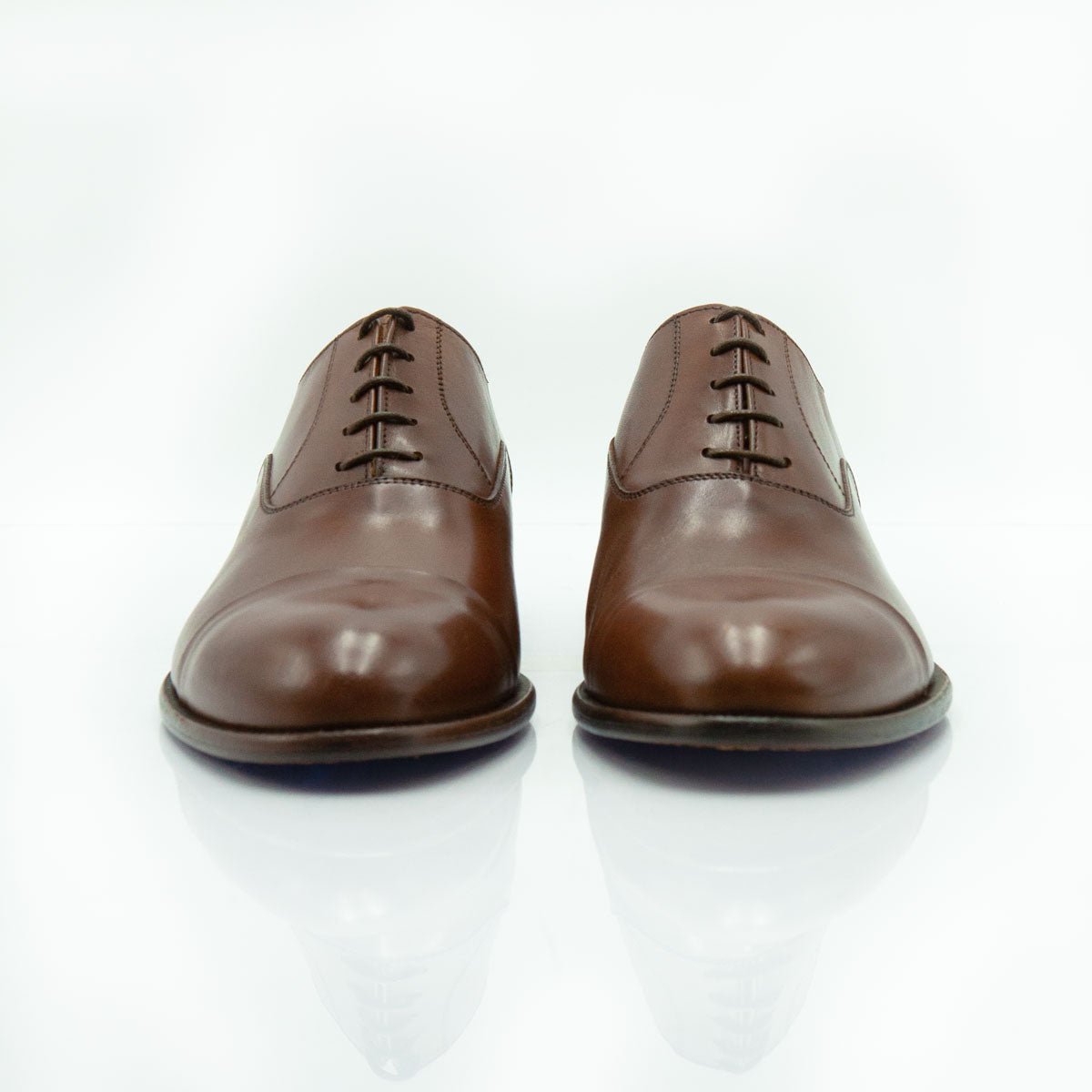 Figini - Francesina Oxford con suola in cuoio in Crust invecchiato marrone - Figini Milano
