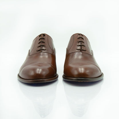 Figini - Francesina Oxford con suola in cuoio in Crust invecchiato marrone - Figini Milano
