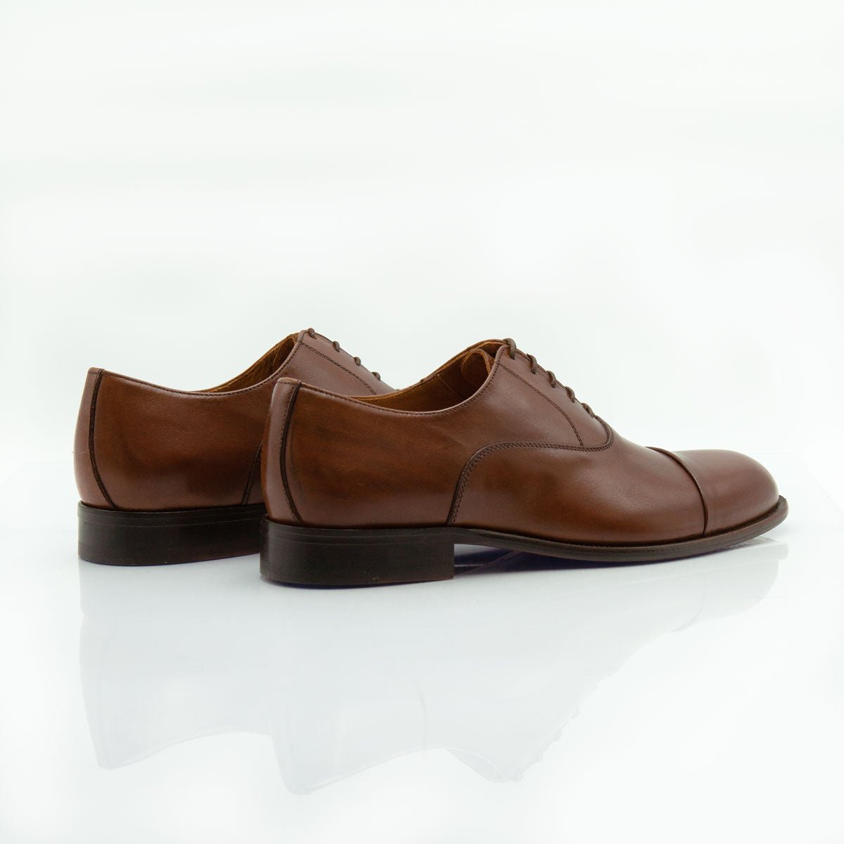 Figini - Francesina Oxford con suola in cuoio in Crust invecchiato marrone - Figini Milano