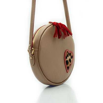 Figini & Martinenghi - Borsa Tamburello Love in dollaro taupe - Figini Milano