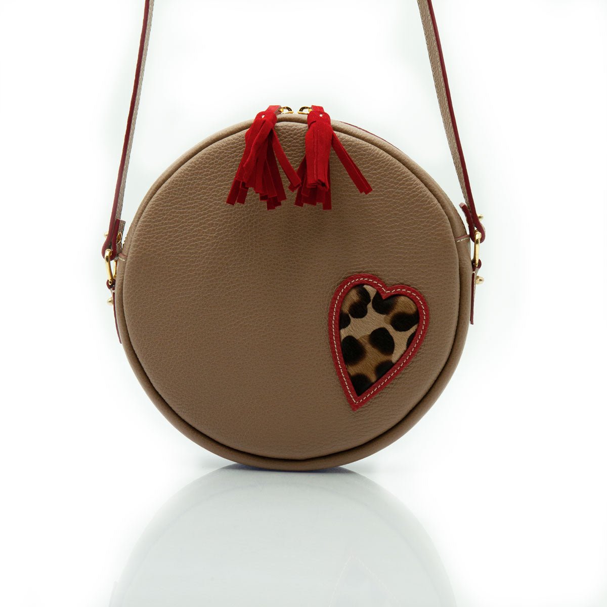 Figini & Martinenghi - Borsa Tamburello Love in dollaro taupe - Figini Milano