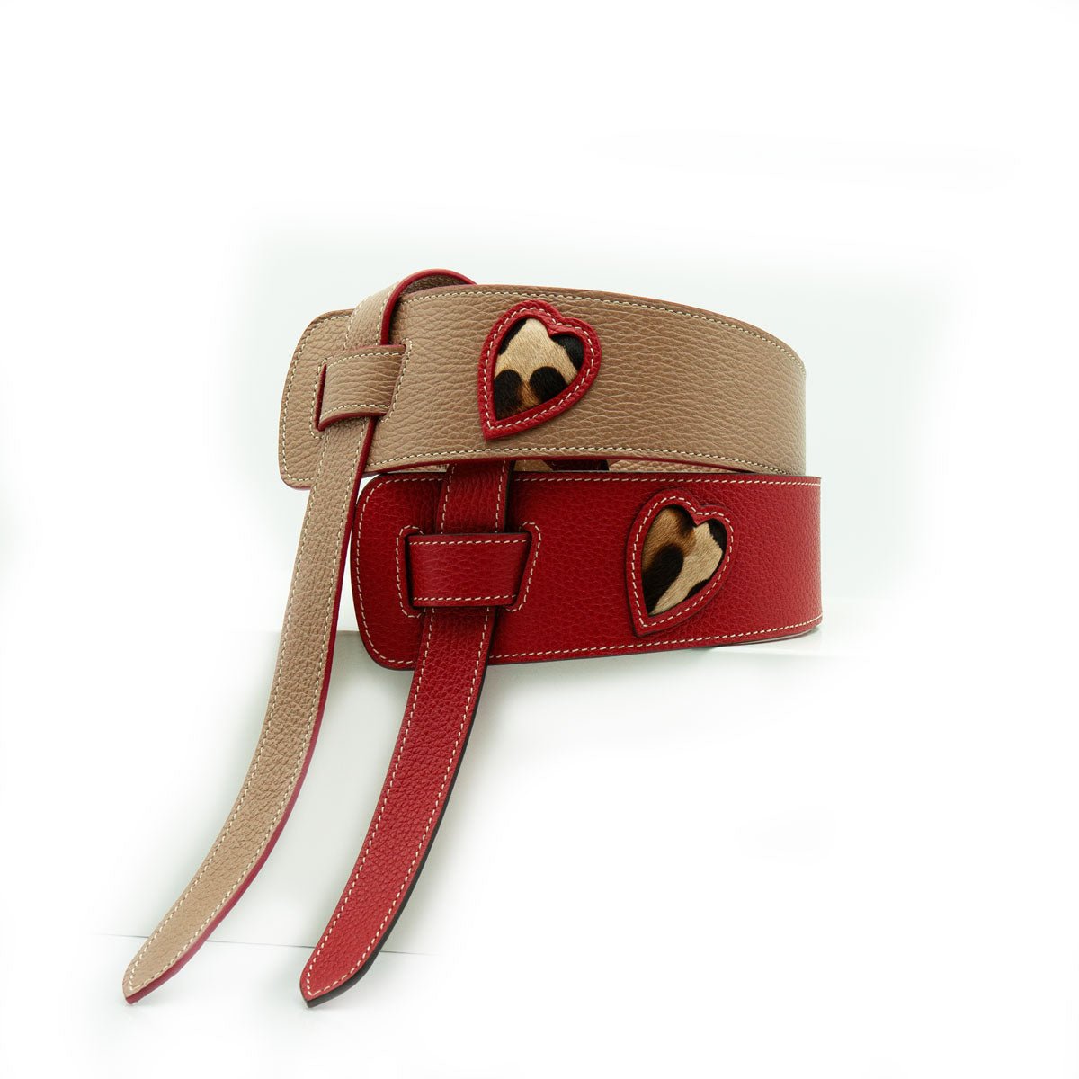 Figini & Martinenghi - Cintura Cravatta Love in dollaro rosso - Figini Milano