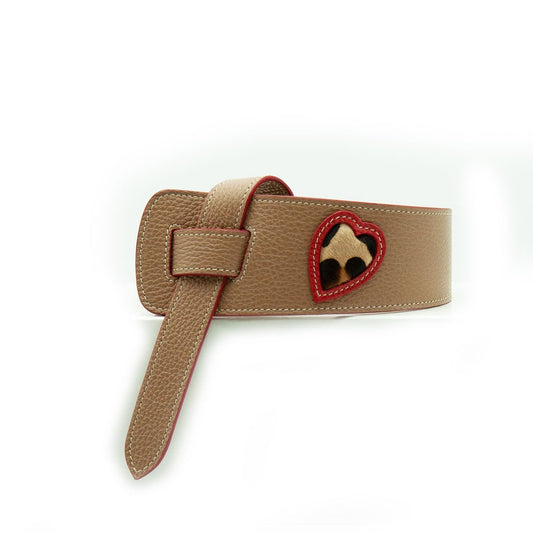 Figini & Martinenghi - Cintura Cravatta Love in dollaro taupe - Figini Milano