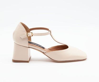 Figini - MaryJane con tacco di 5 cm in nappa Off - White - Figini Milano