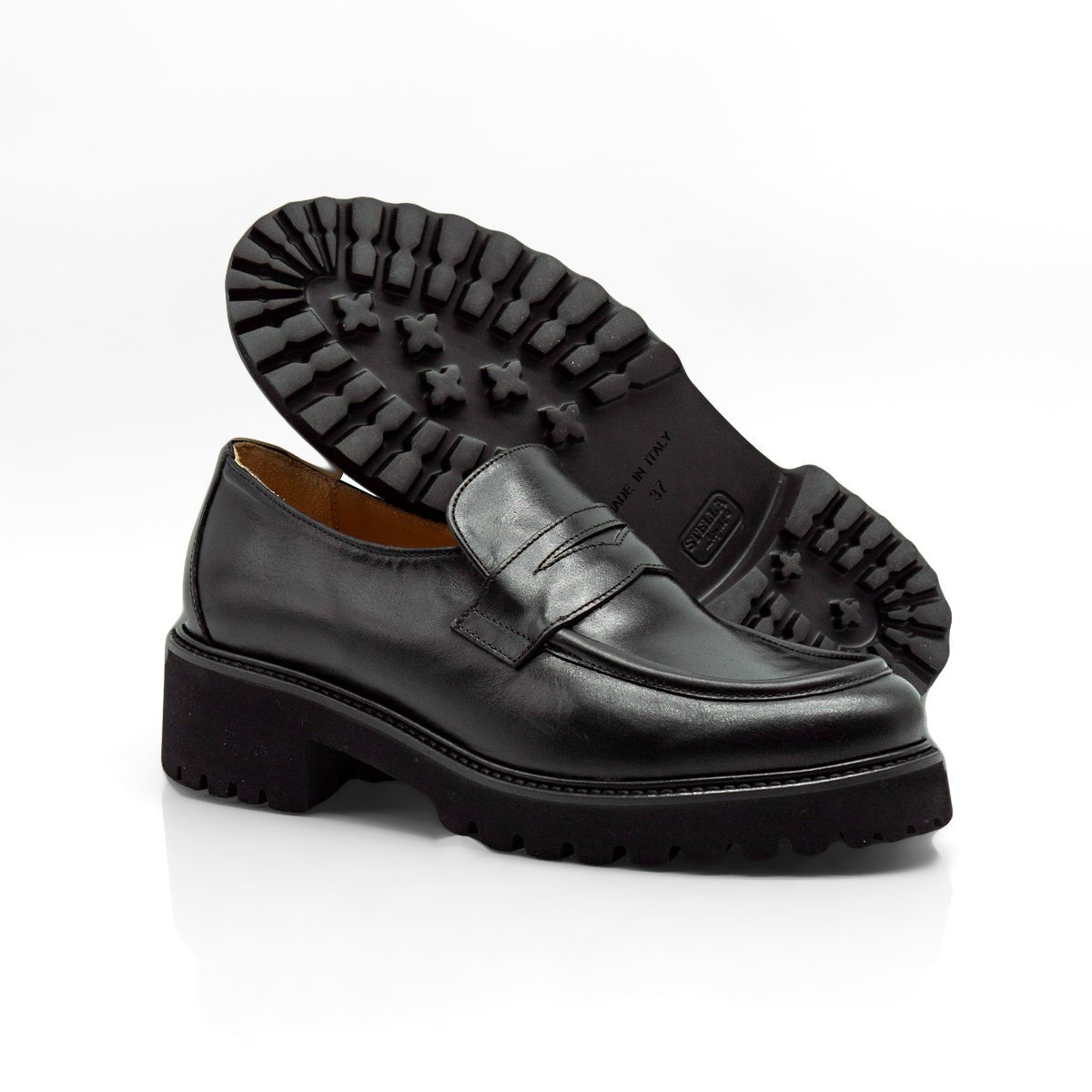 Figini - Mocassini chunky in vitello nero - Figini Milano