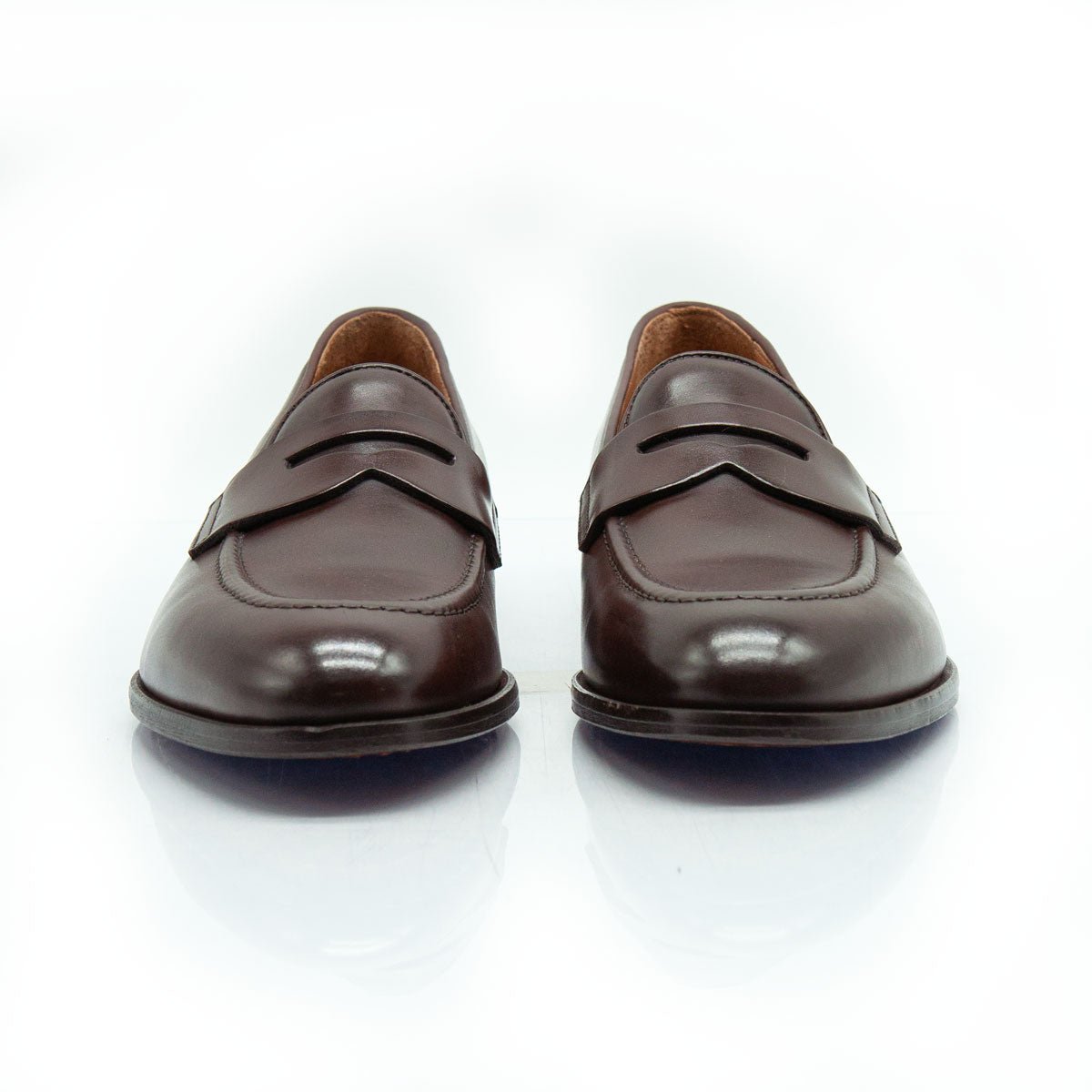 Figini - Mocassini Classici con Suola Cuoio in Vitello Marrone Anticato - Figini Milano