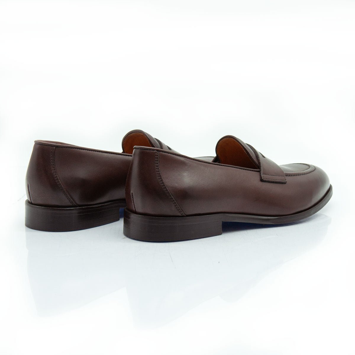 Figini - Mocassini Classici con Suola Cuoio in Vitello Marrone Anticato - Figini Milano