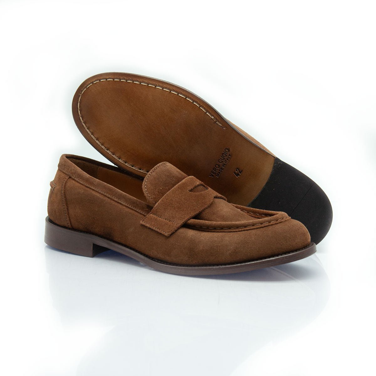 Figini - Mocassini College Flex in Camoscio Marrone - Figini Milano