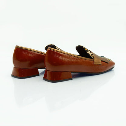 Figini - Mocassini con frangia in vernice e pony maculato - Figini Milano