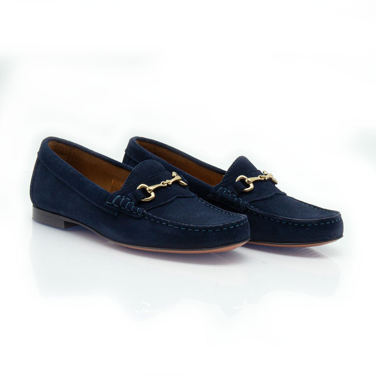 Figini - Mocassini con Morsetto in Camoscio Blu - Figini Milano