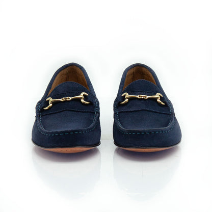 Figini - Mocassini con Morsetto in Camoscio Blu - Figini Milano