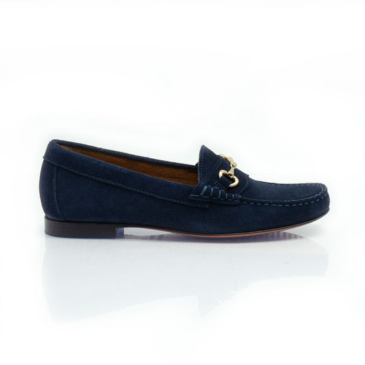 Figini - Mocassini con Morsetto in Camoscio Blu - Figini Milano