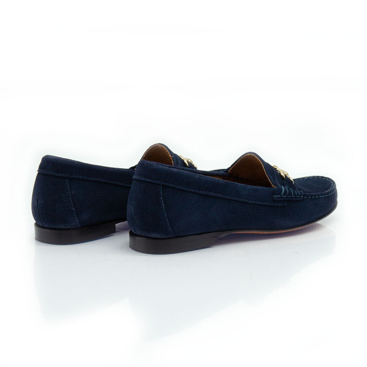 Figini - Mocassini con Morsetto in Camoscio Blu - Figini Milano