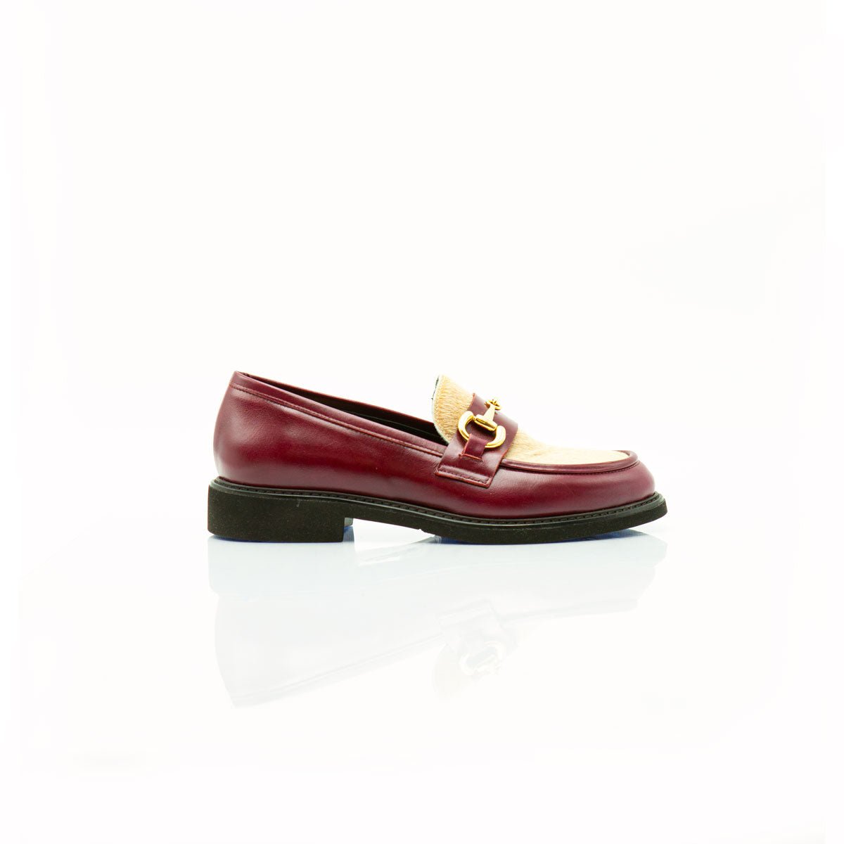 Figini - Mocassini con morsetto in vitello Bordeaux - Figini Milano