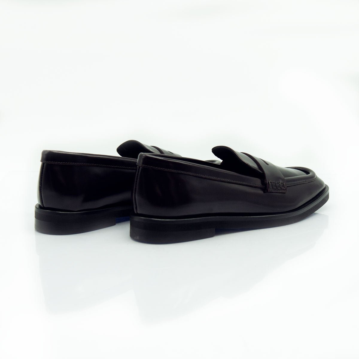 Figini - Mocassini con tacco 2 cm fondo gomma in vitello abrasivato nero - Figini Milano