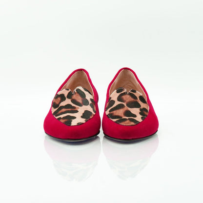 Figini - Mocassini Cuore con tacco 2 cm in camoscio rosso - Figini Milano