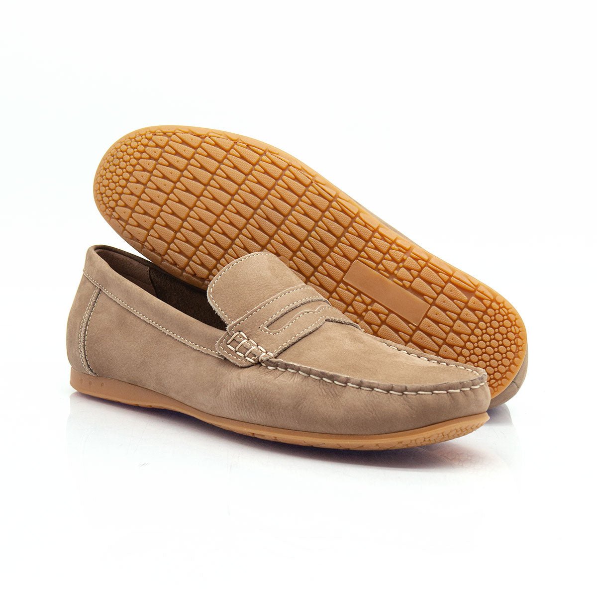 Figini - Mocassini Driver sfoderati in Nabuk Beige - Figini Milano