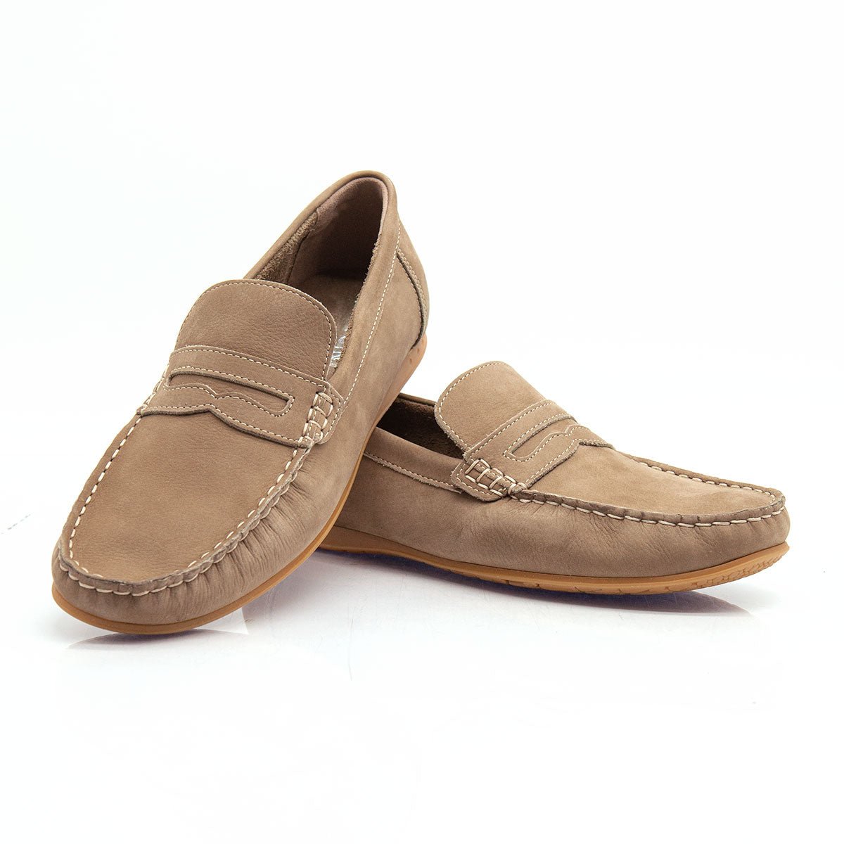 Figini - Mocassini Driver sfoderati in Nabuk Beige - Figini Milano