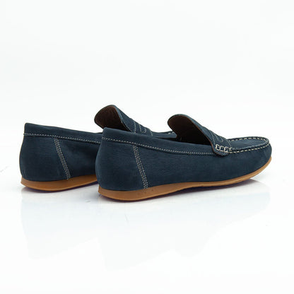 Figini - Mocassini Driver sfoderati in Nabuk Blu - Figini Milano