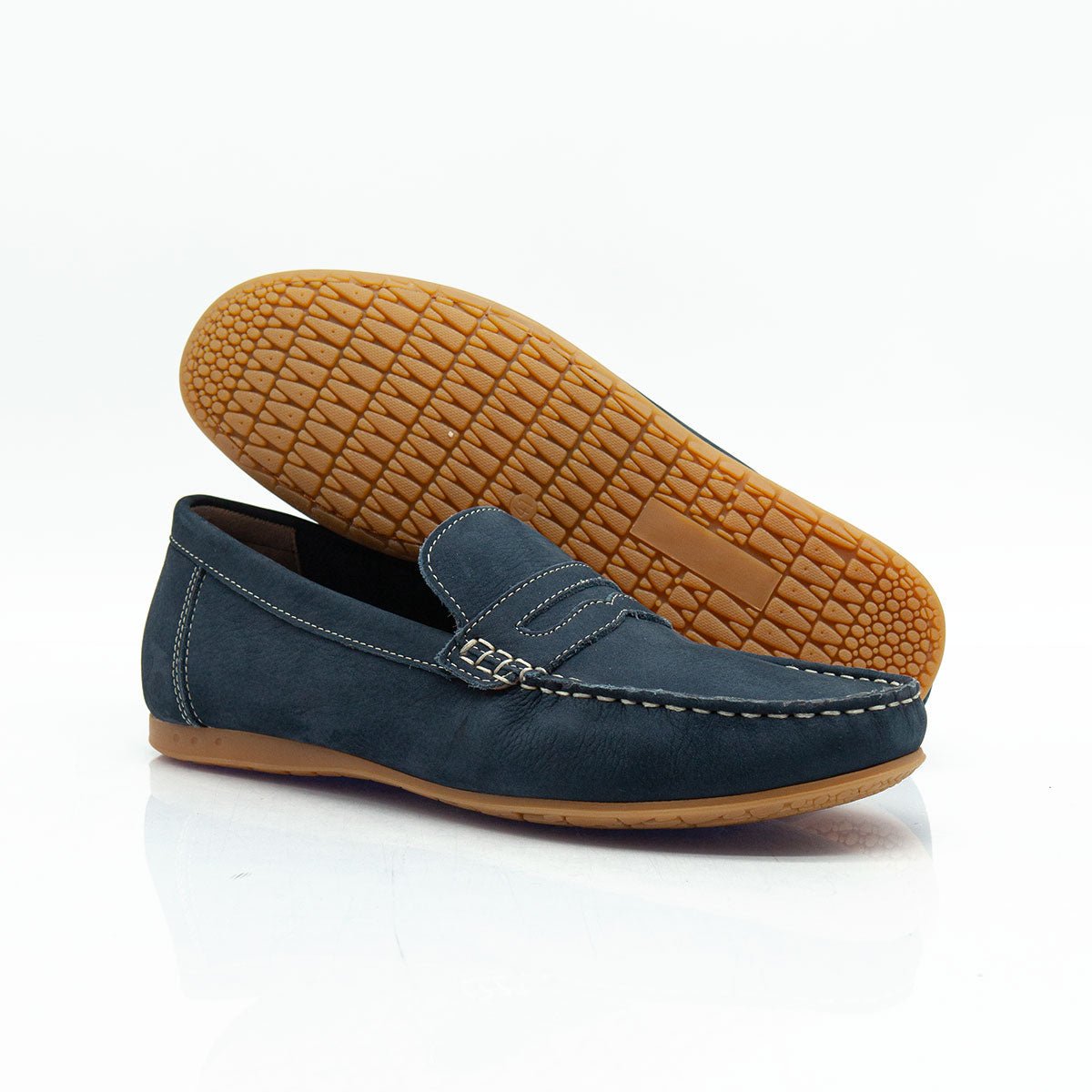 Figini - Mocassini Driver sfoderati in Nabuk Blu - Figini Milano