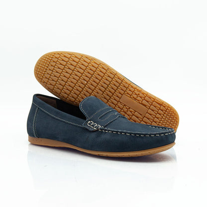 Figini - Mocassini Driver sfoderati in Nabuk Blu - Figini Milano