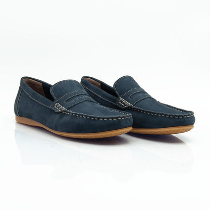 Figini - Mocassini Driver sfoderati in Nabuk Blu - Figini Milano