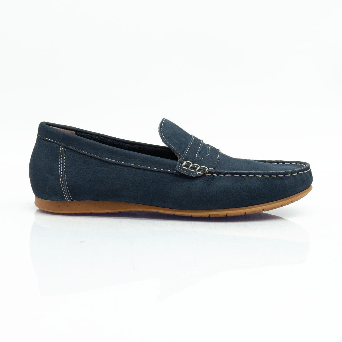 Figini - Mocassini Driver sfoderati in Nabuk Blu - Figini Milano