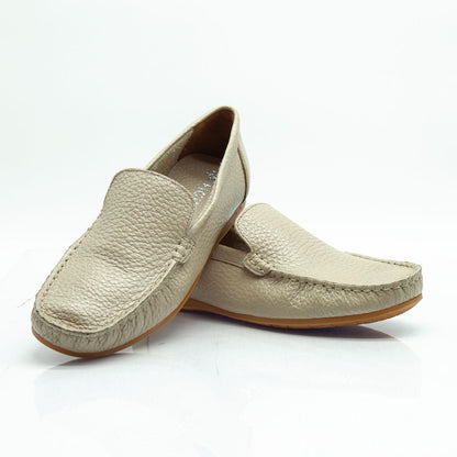 Figini - Mocassini Driver sfoderati in Vitello Bottalato Beige - Figini Milano