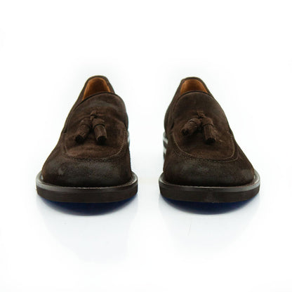 Figini - Mocassini flex con fiocchetto in vitello scamosciato testa moro - Figini Milano