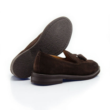 Figini - Mocassini flex con fiocchetto in vitello scamosciato testa moro - Figini Milano