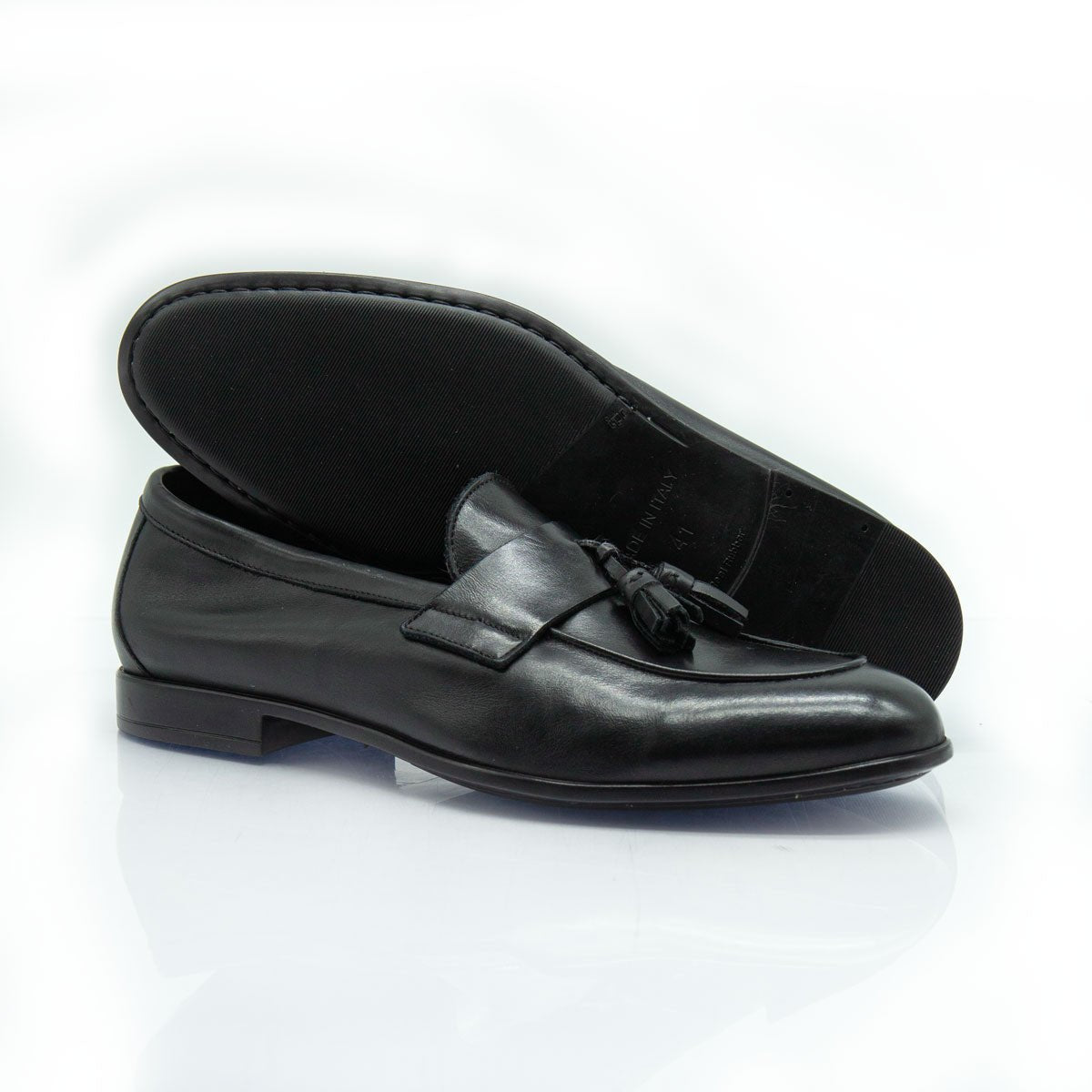 Figini - Mocassini guanto con fiocchetti in nappa Nero - Figini Milano