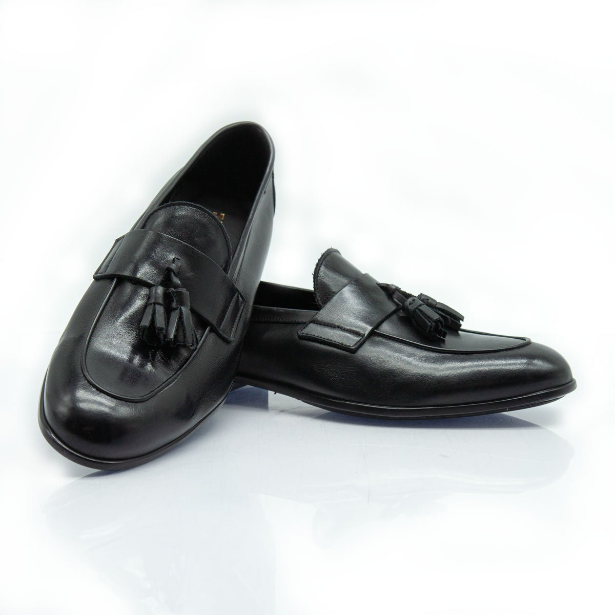 Figini - Mocassini guanto con fiocchetti in nappa Nero - Figini Milano