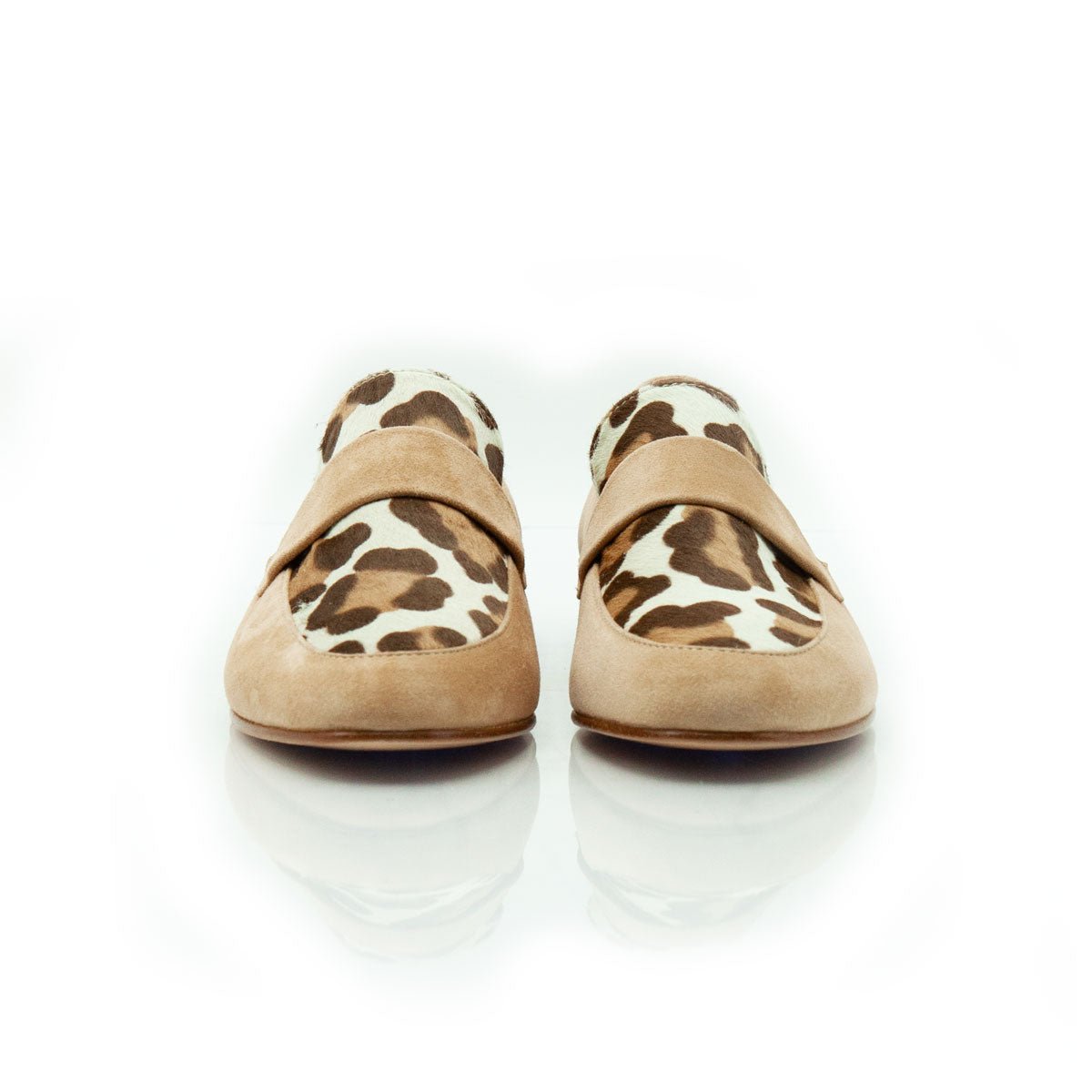 Figini - Mocassini in animalier maculato e camoscio beige - Figini Milano