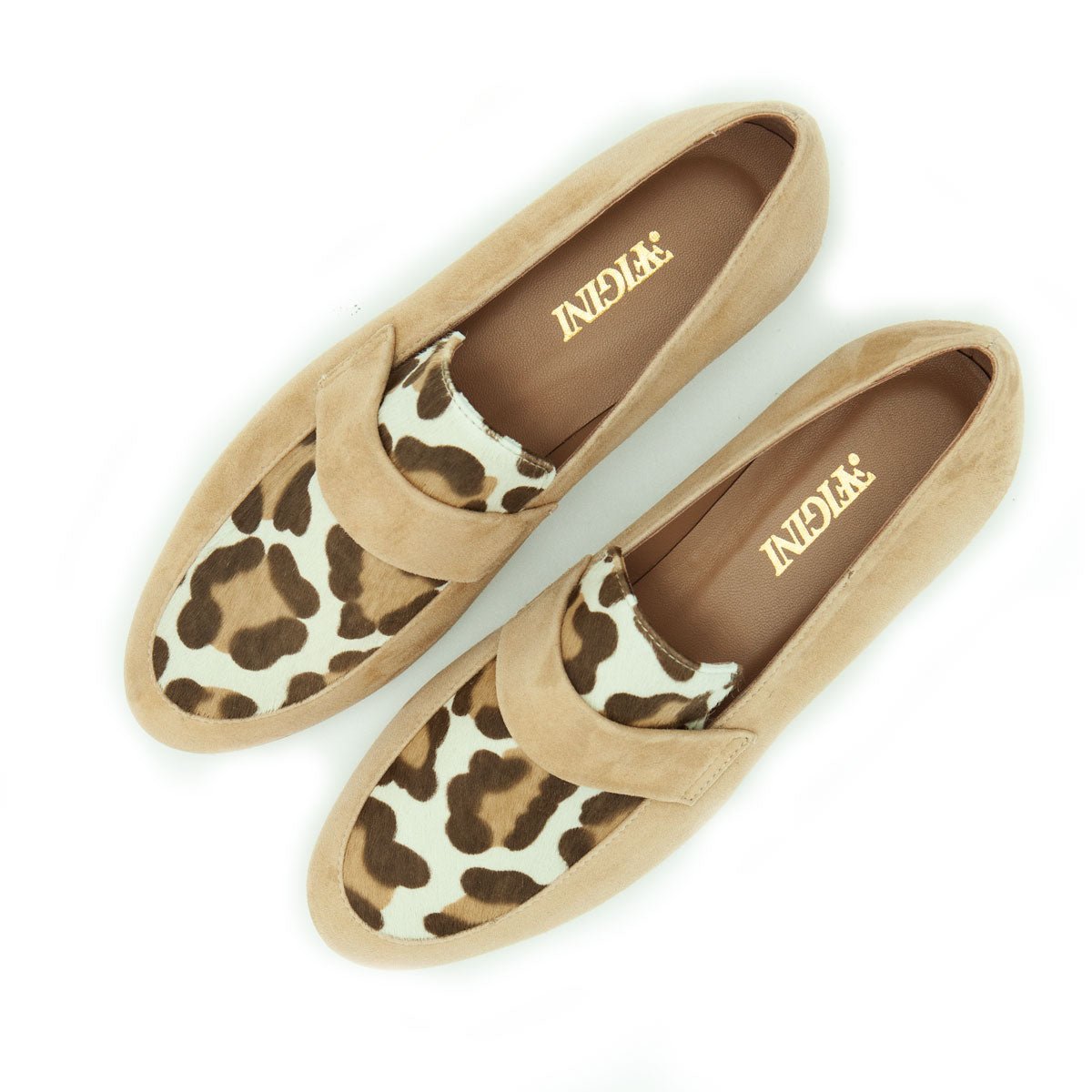 Figini - Mocassini in animalier maculato e camoscio beige - Figini Milano