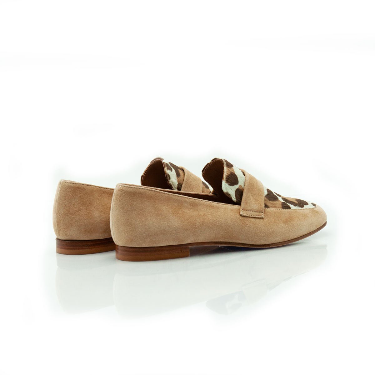 Figini - Mocassini in animalier maculato e camoscio beige - Figini Milano