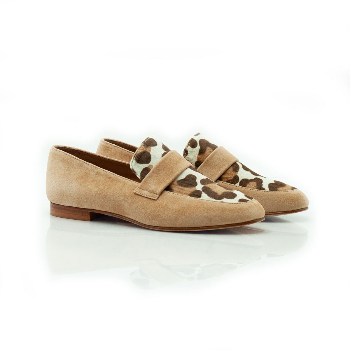 Figini - Mocassini in animalier maculato e camoscio beige - Figini Milano