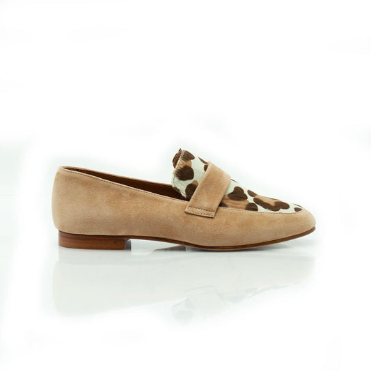 Figini - Mocassini in animalier maculato e camoscio beige - Figini Milano
