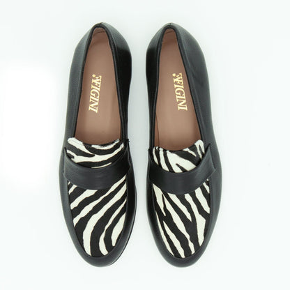 Figini - Mocassini in animalier zebrato nero - Figini Milano