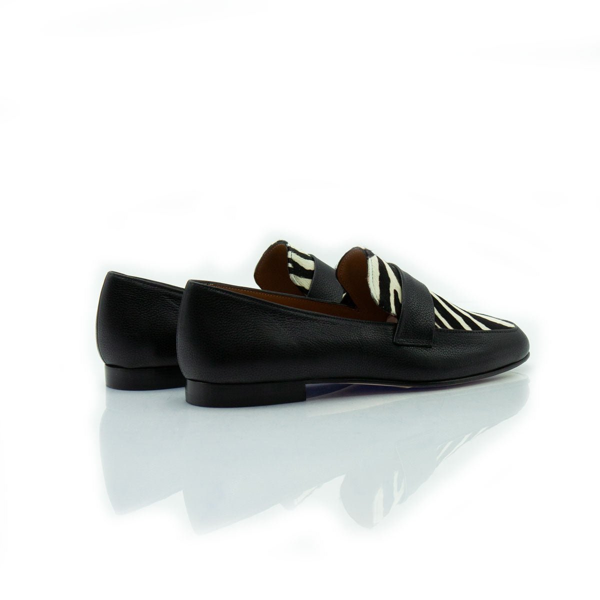 Figini - Mocassini in animalier zebrato nero - Figini Milano