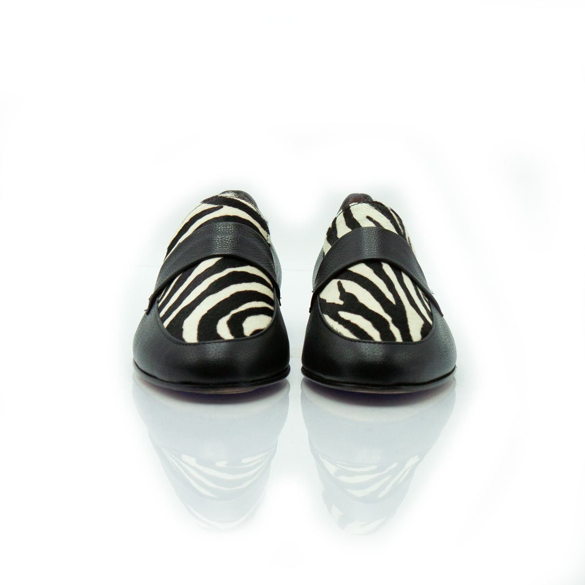 Figini - Mocassini in animalier zebrato nero - Figini Milano