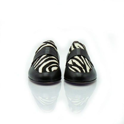 Figini - Mocassini in animalier zebrato nero - Figini Milano