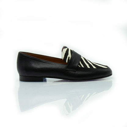 Figini - Mocassini in animalier zebrato nero - Figini Milano