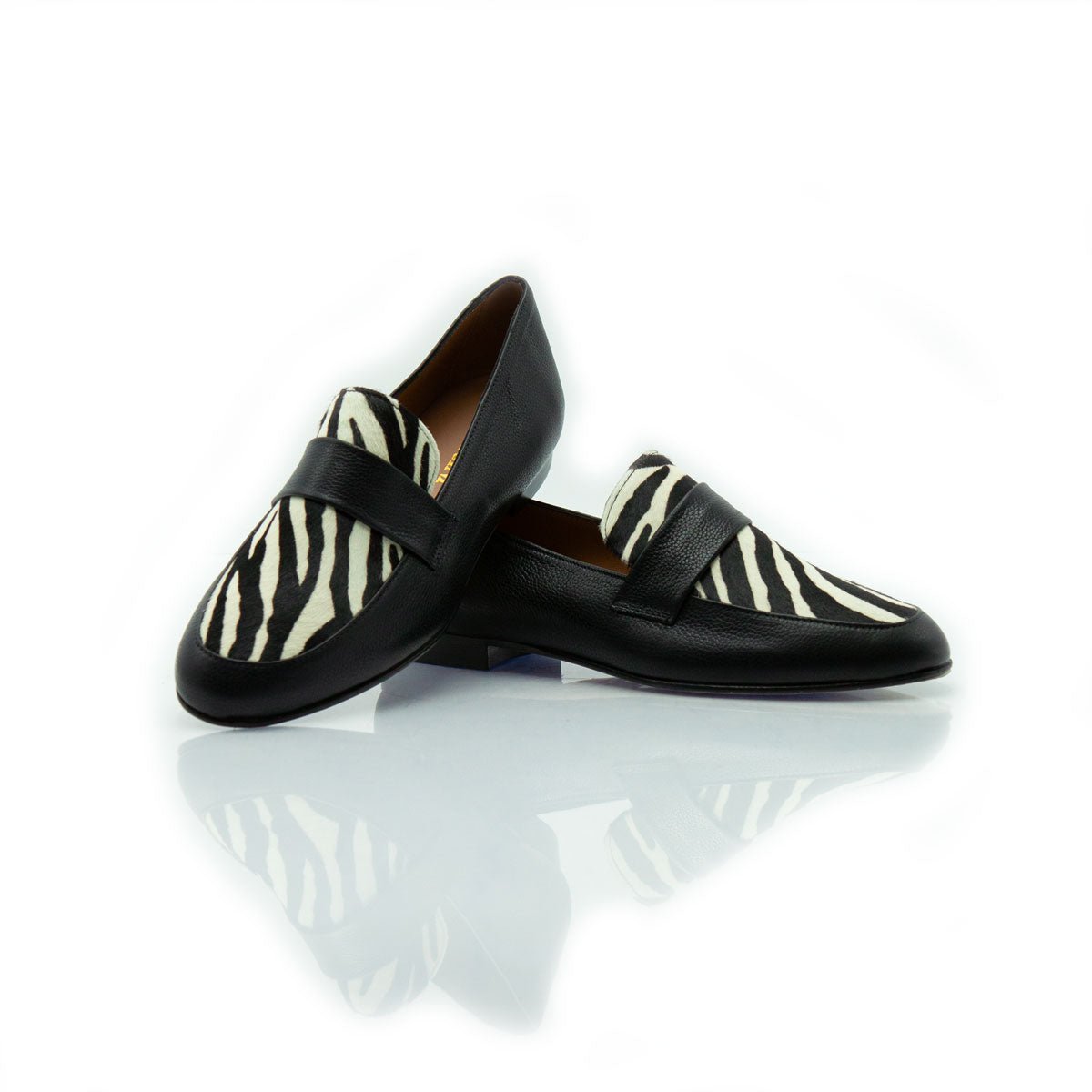 Figini - Mocassini in animalier zebrato nero - Figini Milano