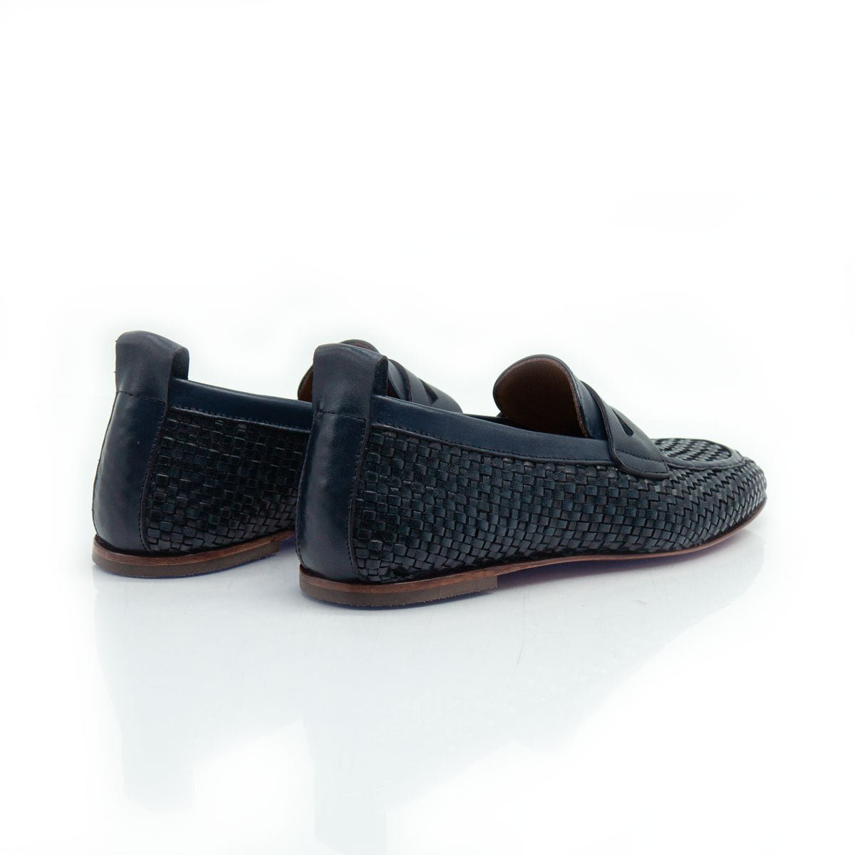 Figini - Mocassini Intrecciati in Nappa Blu - Figini Milano
