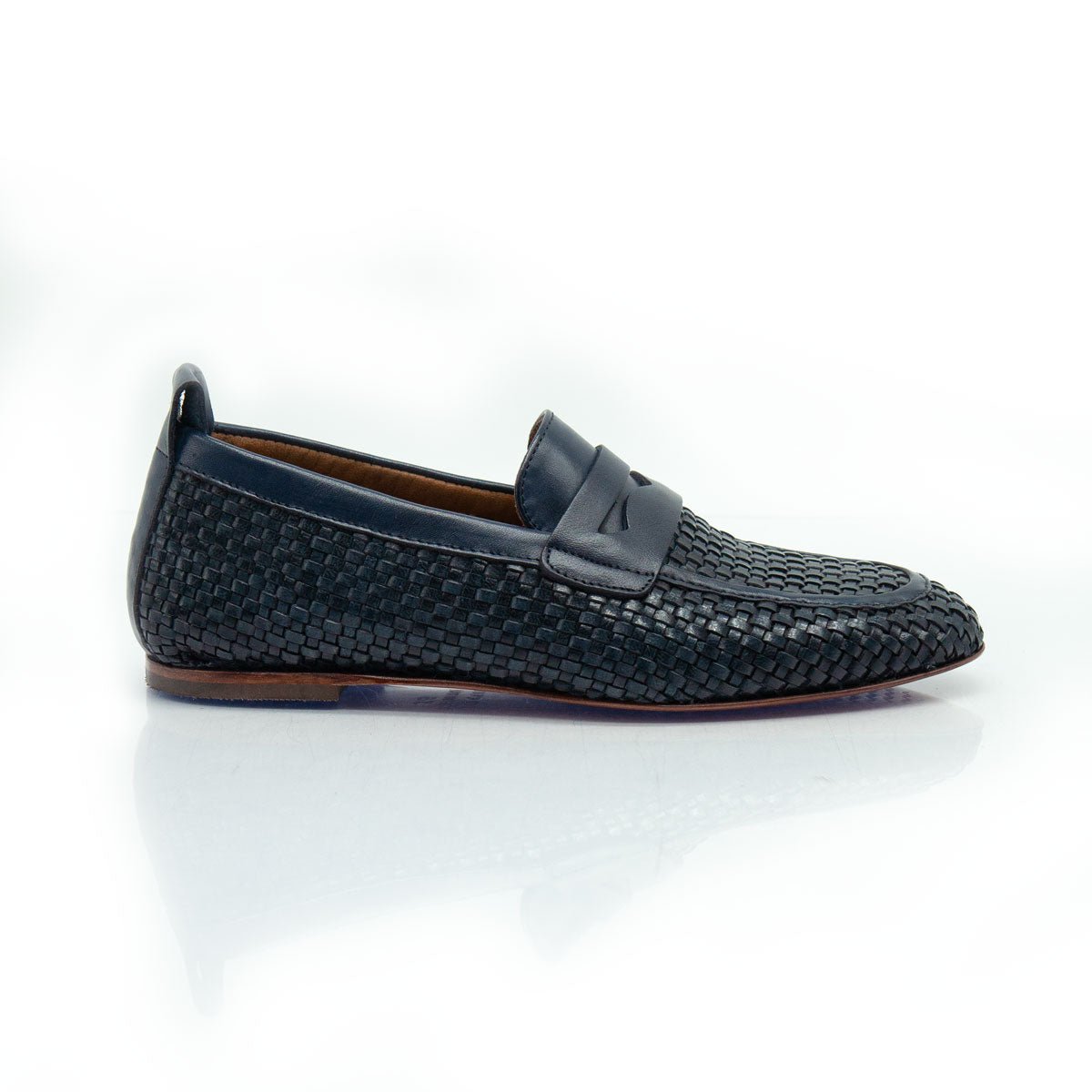 Figini - Mocassini Intrecciati in Nappa Blu - Figini Milano