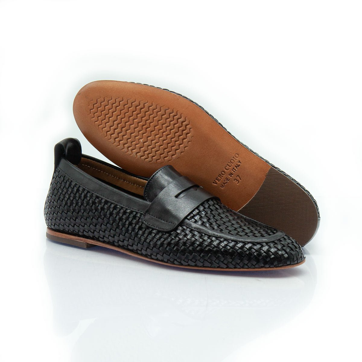 Figini - Mocassini Intrecciati in Nappa Nero - Figini Milano