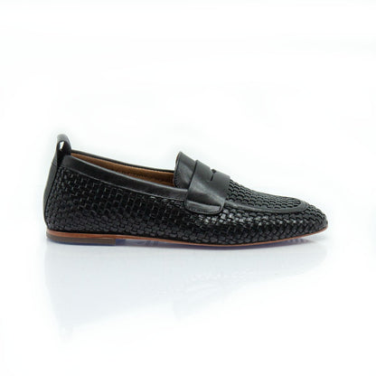Figini - Mocassini Intrecciati in Nappa Nero - Figini Milano